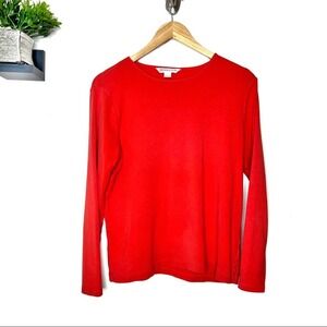 Pendleton Solid Red Long Sleeve Cotton Shirt Size Large